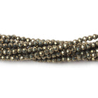 2.5mm Pyrite faceted round beads 15 inch 151 pieces - The Bead Traders