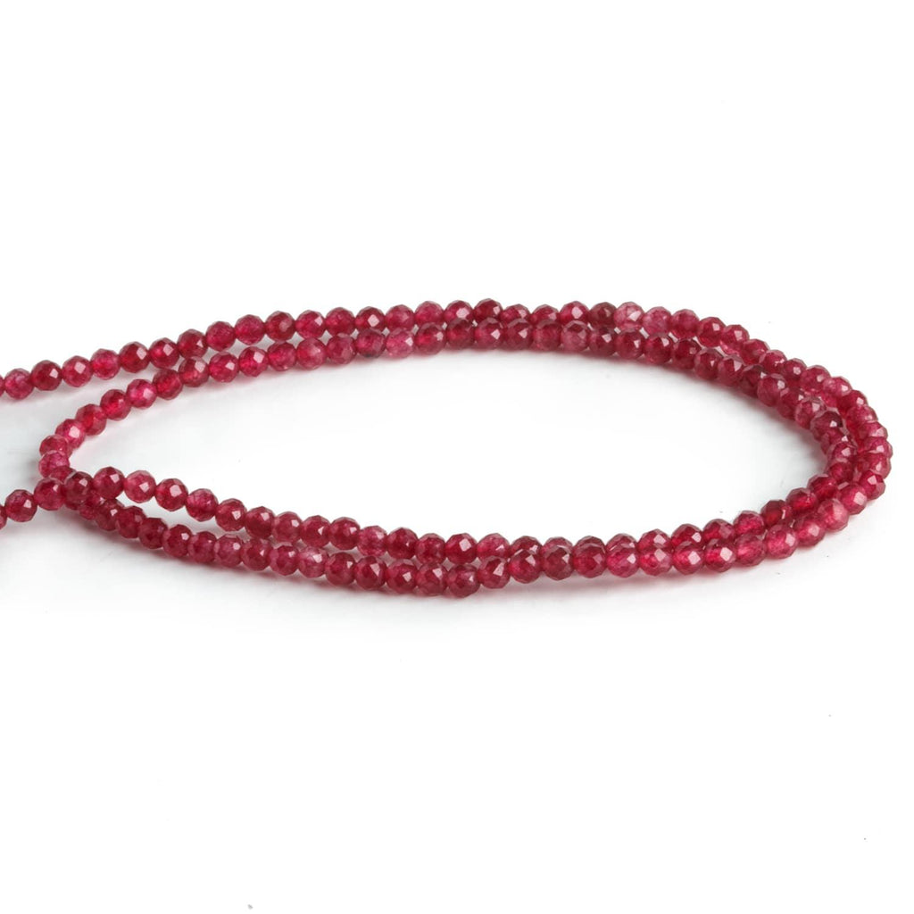 2.5mm Red Quartz Microfaceted Rounds 12 inch 115 beads - The Bead Traders
