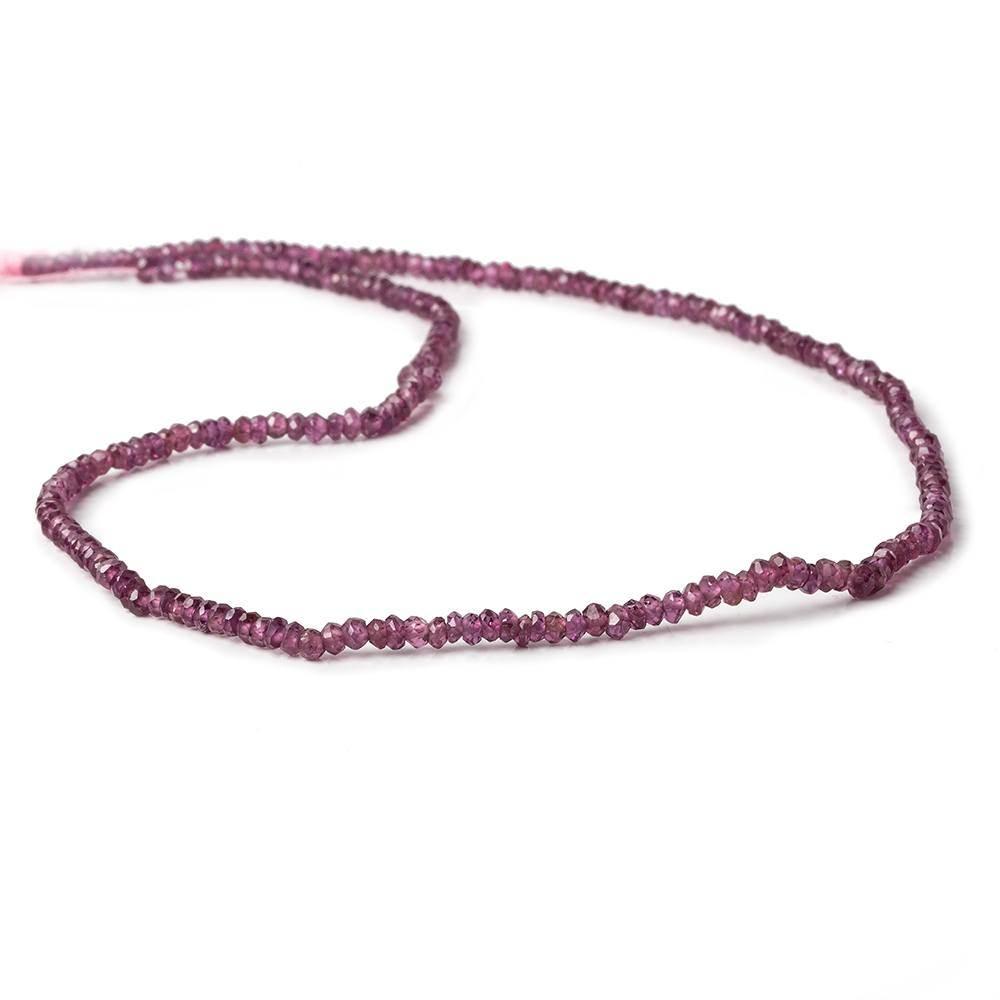 2.5mm Rhodolite Garnet Faceted Rondelle 15 inch 200 beads - The Bead Traders