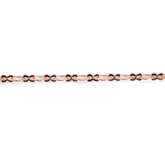 2.5mm Rose Gold plated Oval and Bowtie Link Chain sold by the foot - The Bead Traders