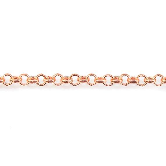 2.5mm Rose Gold plated Rolo Link Chain by the Foot - The Bead Traders