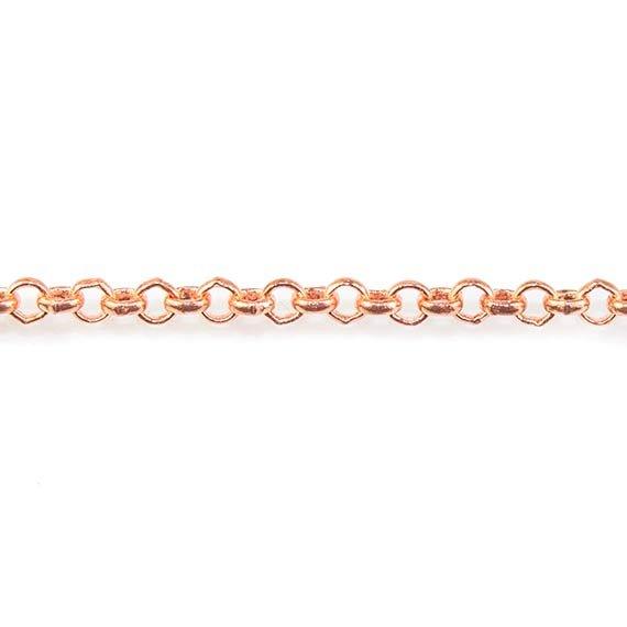 2.5mm Rose Gold plated Rolo Link Chain by the Foot - The Bead Traders