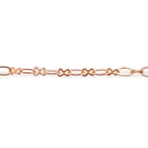 2.5mm Rose Gold plated Roval and Bowtie Link Chain sold by the foot - The Bead Traders