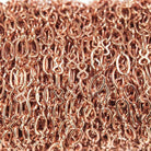 2.5mm Rose Gold plated Roval and Bowtie Link Chain sold by the foot - The Bead Traders