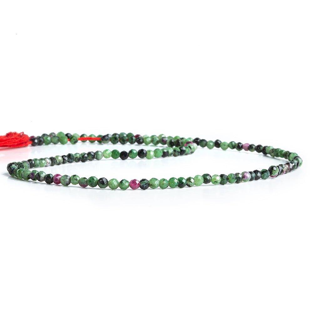 2.5mm Ruby in Zoisite Micro Faceted Round Beads 13 inch 138 pieces - The Bead Traders