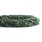 2.5mm Ruby in Zoisite Micro Faceted Round Beads 13 inch 138 pieces - The Bead Traders