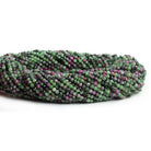 2.5mm Ruby in Zoisite Microfaceted Round Beads 12 inch 130 pieces - The Bead Traders