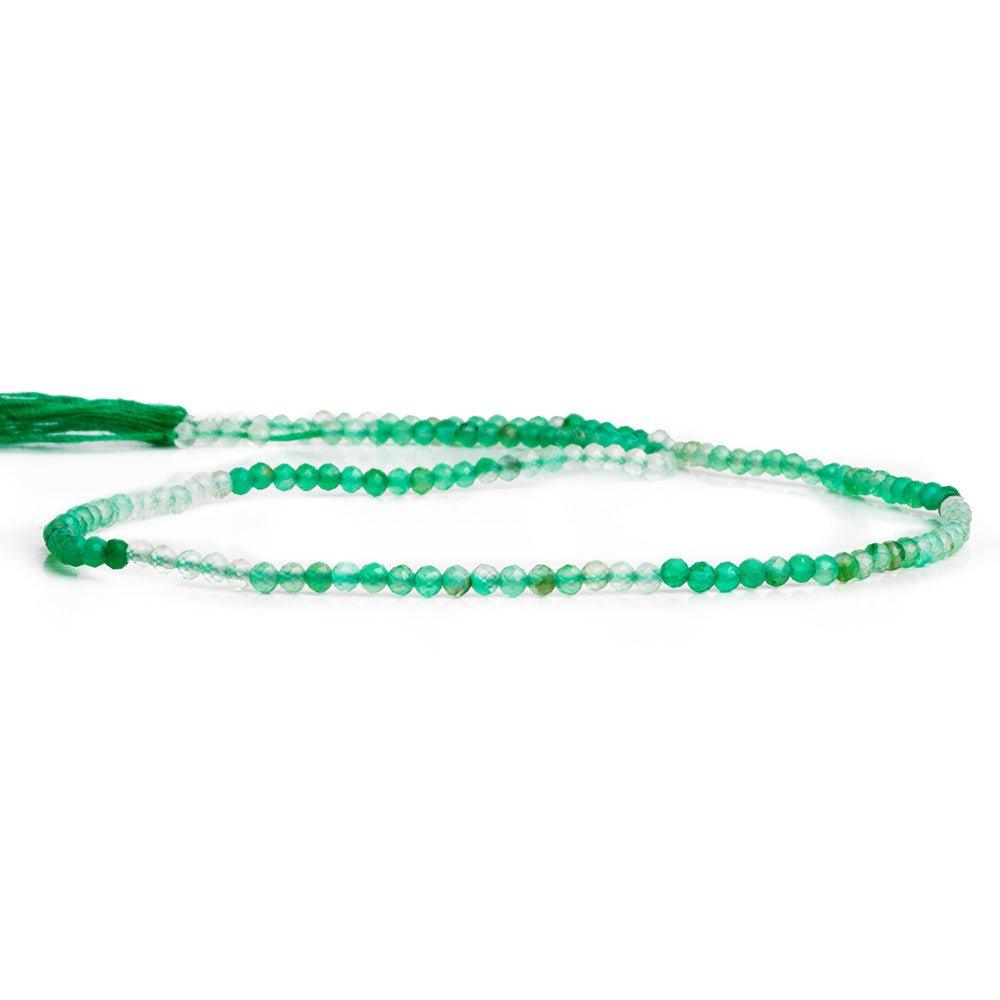 2.5mm Shaded Green Onyx Microfaceted Round Beads 12 inch 135 pieces - The Bead Traders