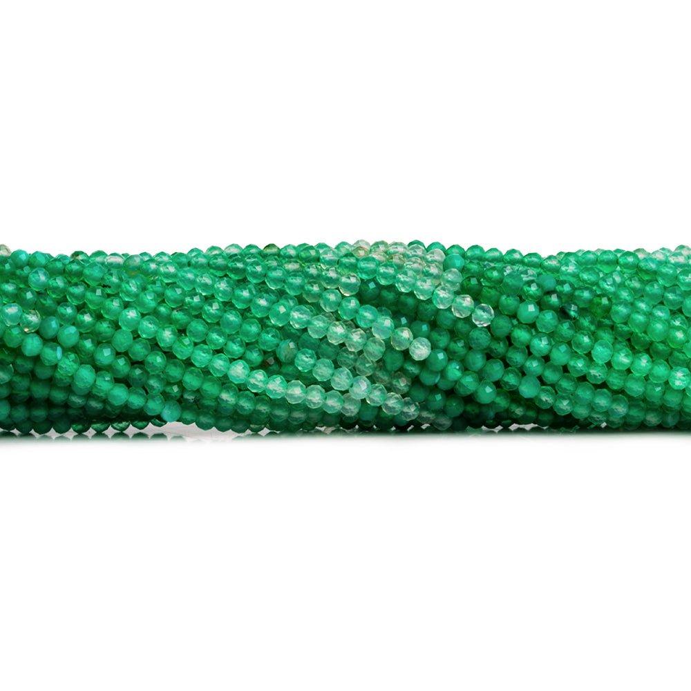 2.5mm Shaded Green Onyx Microfaceted Round Beads 12 inch 135 pieces - The Bead Traders