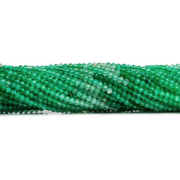 2.5mm Shaded Green Onyx Microfaceted Round Beads 12 inch 135 pieces