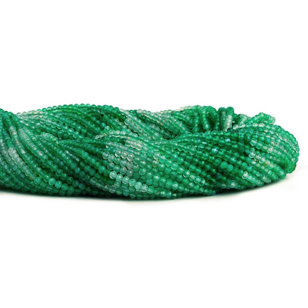 2.5mm Shaded Green Onyx Microfaceted Round Beads 12 inch 135 pieces - The Bead Traders