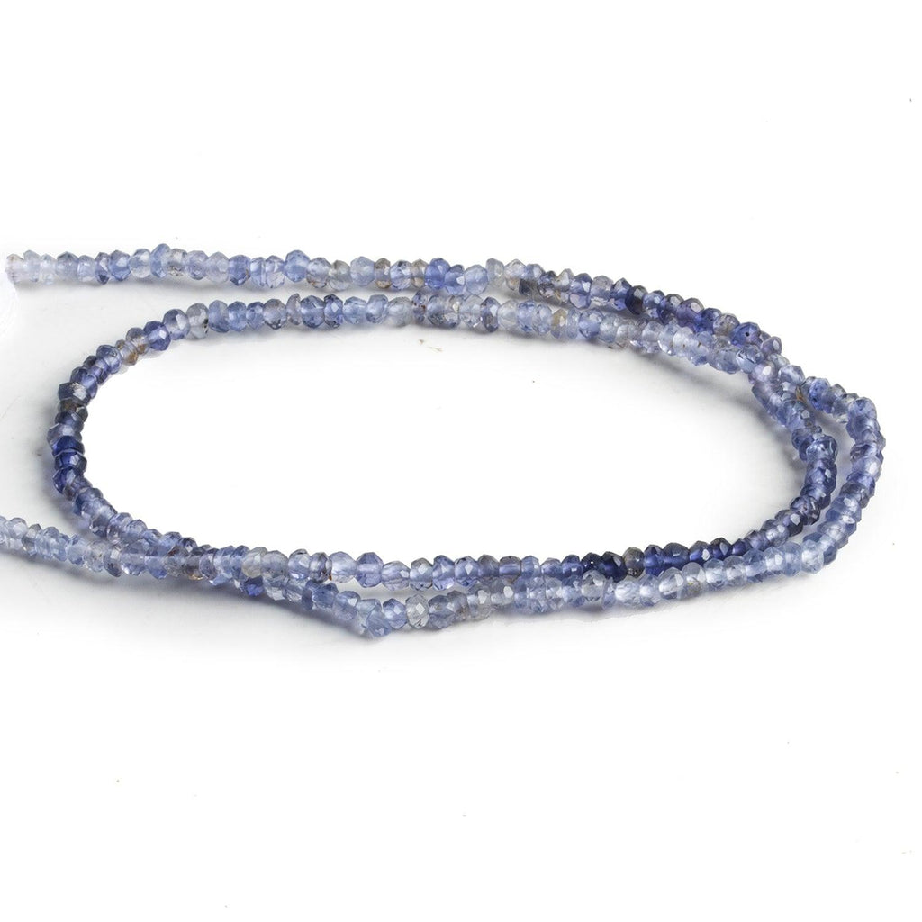 2.5mm Shaded Iolite Faceted Rondelles 12 inch 190 beads - The Bead Traders