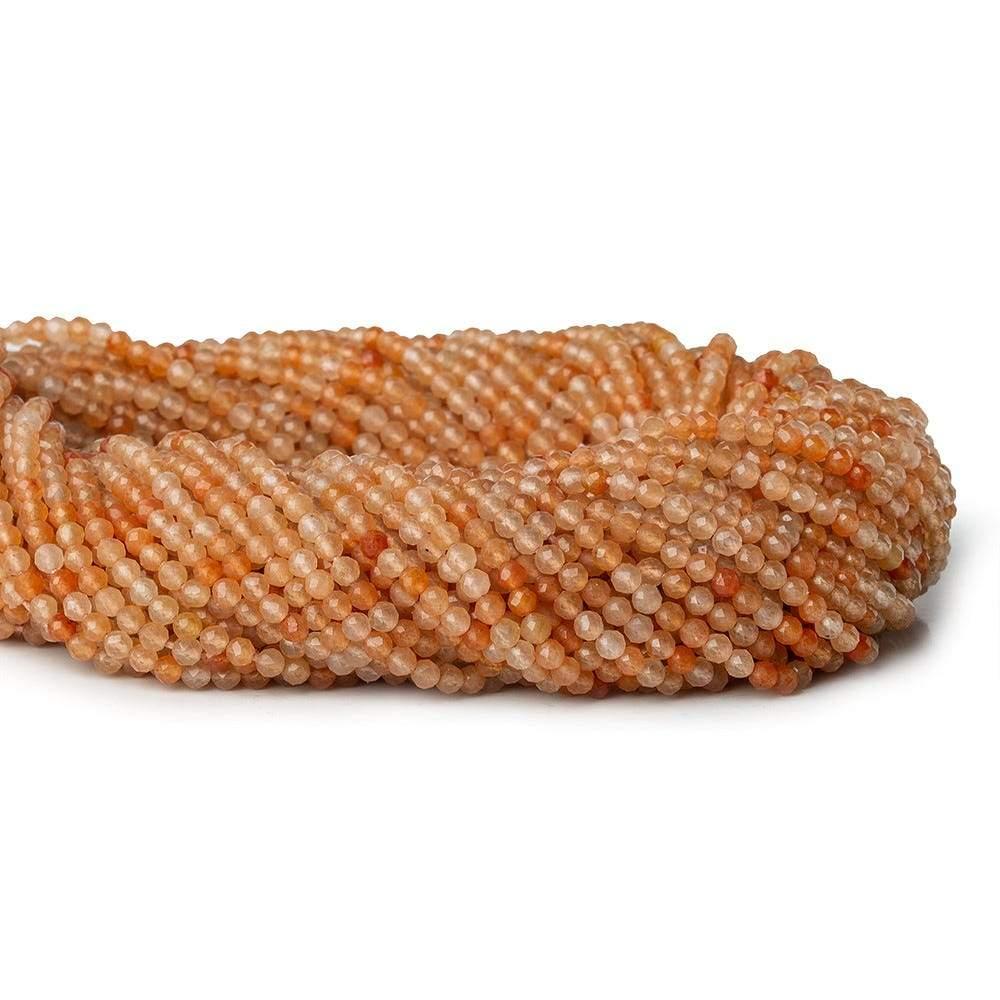 2.5mm Shaded Orange Agate micro faceted round beads 13 inch 135 pieces - The Bead Traders