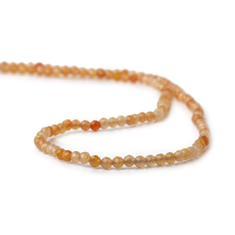 2.5mm Shaded Orange Agate micro faceted round beads 13 inch 135 pieces - The Bead Traders