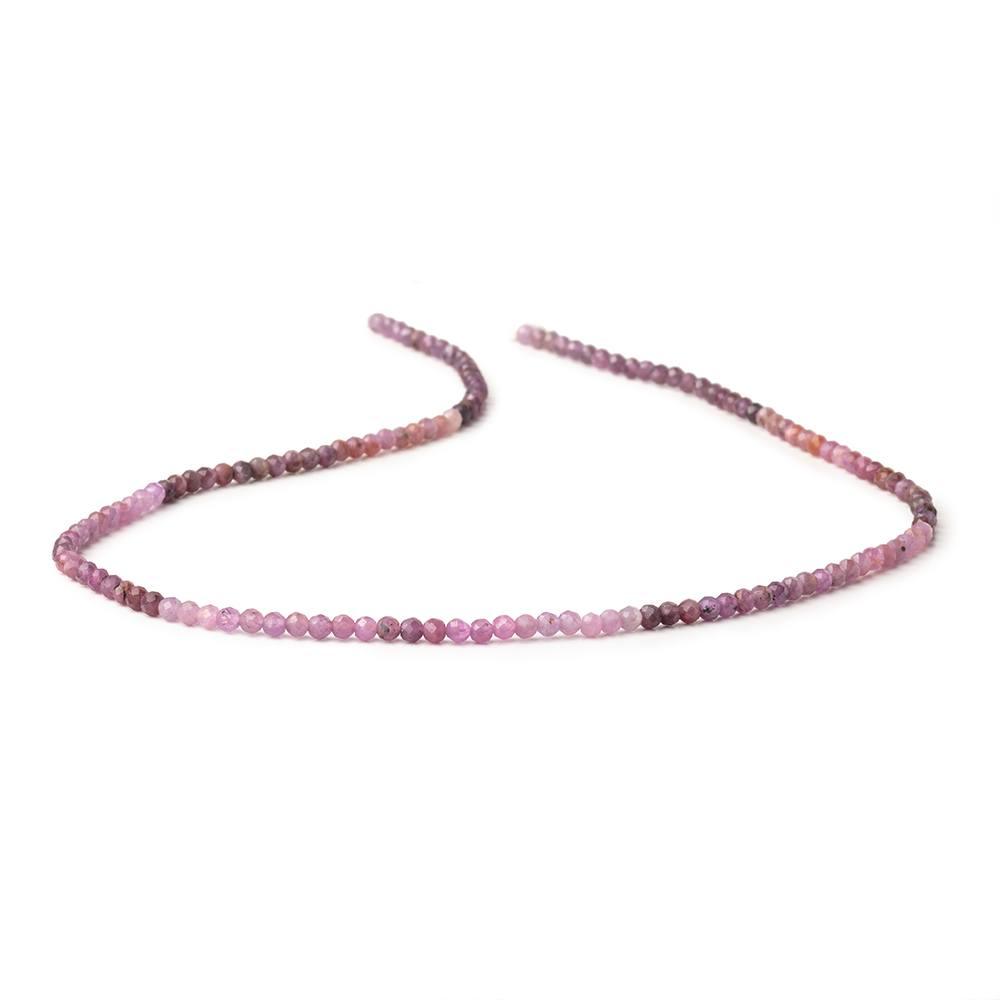 2.5mm Shaded Ruby micro faceted round beads 13 inch 140 pieces AA - The Bead Traders