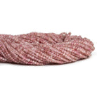2.5mm Strawberry Quartz Microfaceted Cubes 12 inch 125 pieces - The Bead Traders