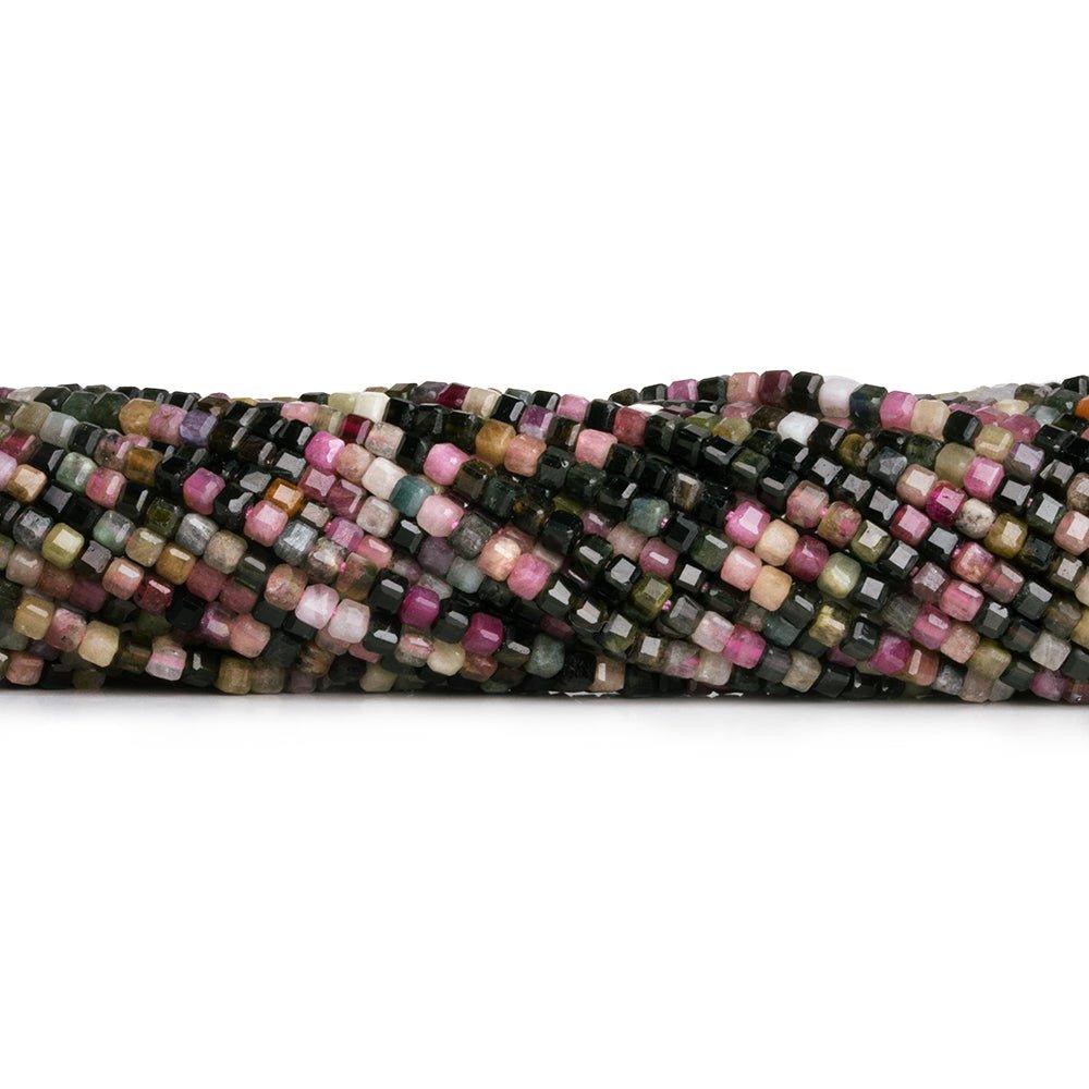 2.5mm Tourmaline Microfaceted Cube Beads 12 inch 135pcs - The Bead Traders