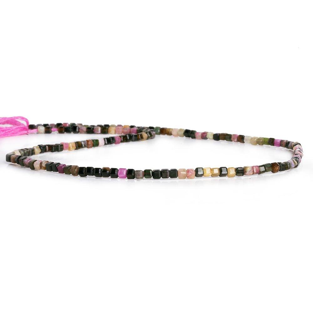 2.5mm Tourmaline Microfaceted Cube Beads 12 inch 135pcs - The Bead Traders