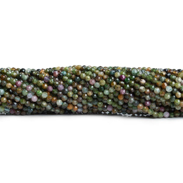 2.5mm Tourmaline Microfacted Round Beads 12 inch 130 pieces