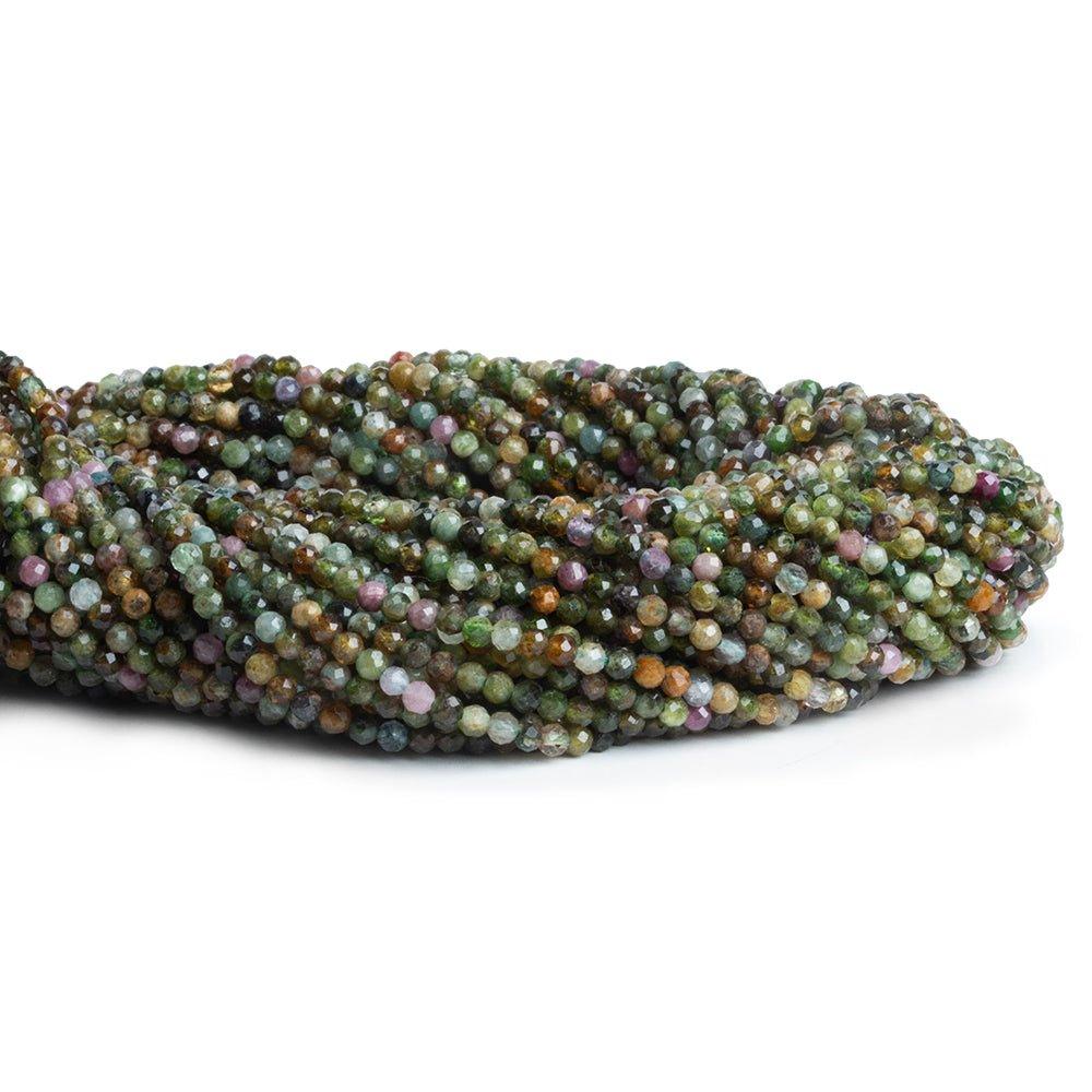 2.5mm Tourmaline Microfacted Round Beads 12 inch 130 pieces - The Bead Traders