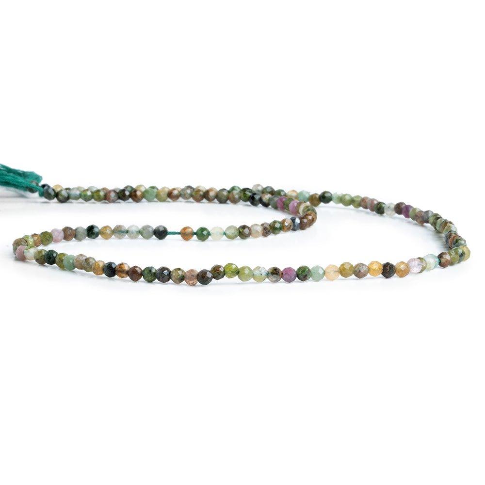 2.5mm Tourmaline Microfacted Round Beads 12 inch 130 pieces - The Bead Traders