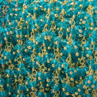 2.5mm Turquoise Crystal Glass rondelle Gold Dangling Chain by the foot - The Bead Traders