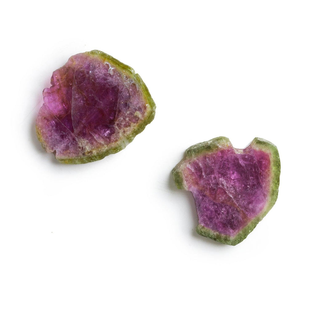 25mm Watermelon Tourmaline Slice Beads - Set of 2 - The Bead Traders