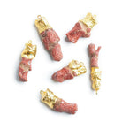 25x11mm-30x11mm Gold Leafed Red Coral Pendant 1 Piece - The Bead Traders