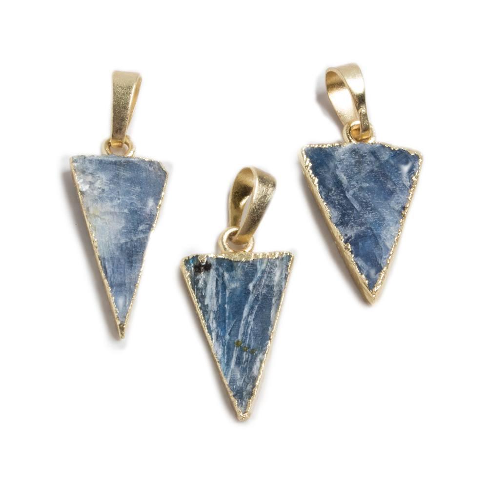 25x11mm Gold Leafed Kyanite Point Pendant focal bead & Bail 1 piece - The Bead Traders