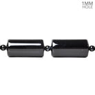 25x12mm & 4mm Black Onyx Plain Tube & Plain Rounds 16 inch 29 beads - The Bead Traders
