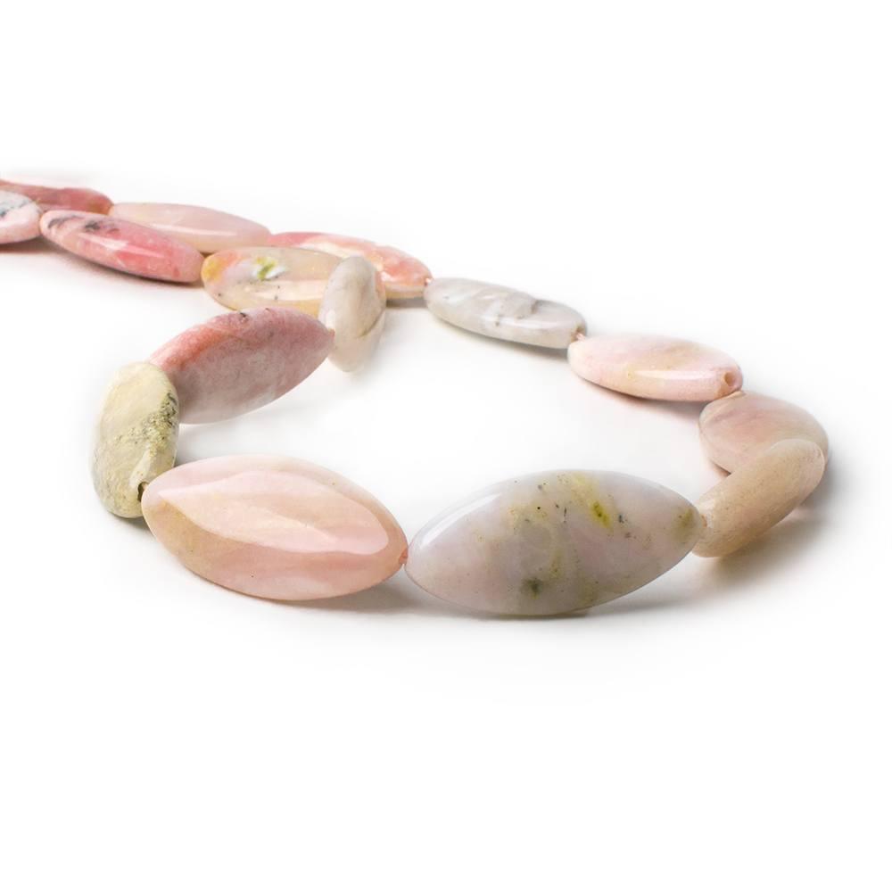 25x12mm Pink Peruvian Opal plain marquise beads 16 inch 16 pieces - The Bead Traders