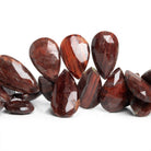 25x15mm Red Tiger's Eye Faceted Pears 8 inch 31 beads - The Bead Traders