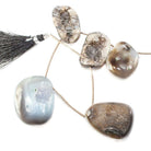 25x17-30x29mm Natural Brown Agate Drusy Strand 5 pieces - The Bead Traders