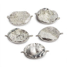 25x18mm Silver plated Oval Drusy Connector 1 focal bead - The Bead Traders