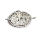 25x18mm Silver plated Oval Drusy Connector 1 focal bead - The Bead Traders