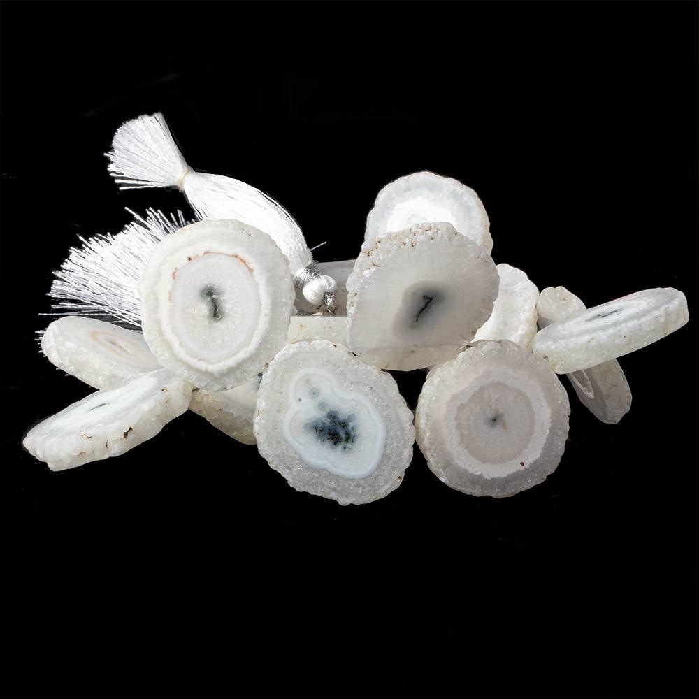 26-28mm Solar Quartz Slice Beads 8.5 inch 13 pieces - The Bead Traders