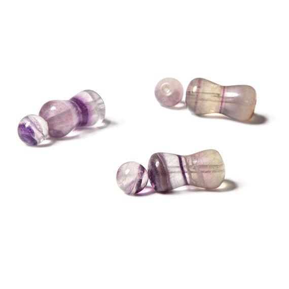 26.5X8.5mm Banded Fluorite Guru Bead Set of 2 pieces - The Bead Traders