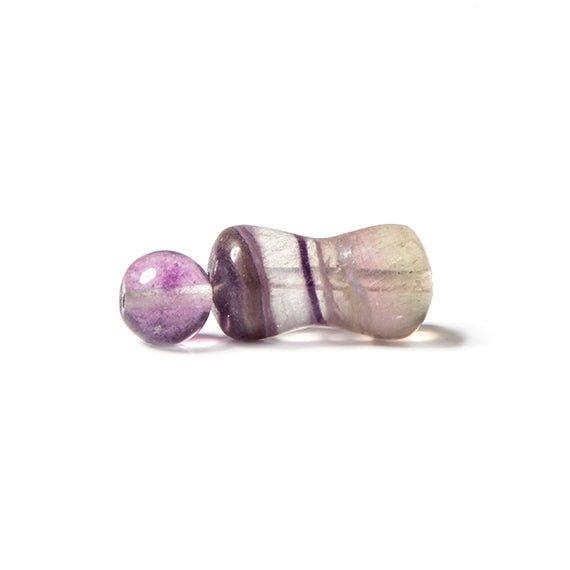 26.5X8.5mm Banded Fluorite Guru Bead Set of 2 pieces - The Bead Traders