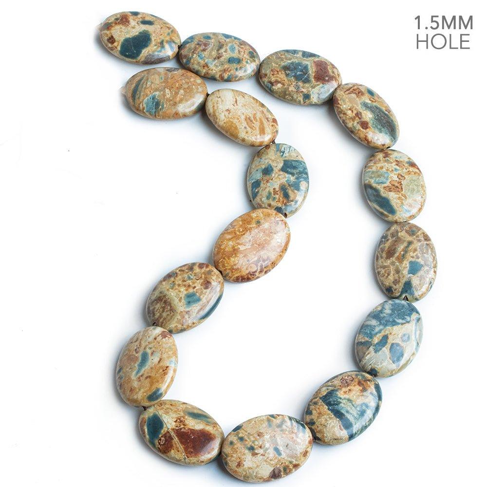 26mm Venus Jasper Plain Oval Beads 16 inch 16 pieces - The Bead Traders