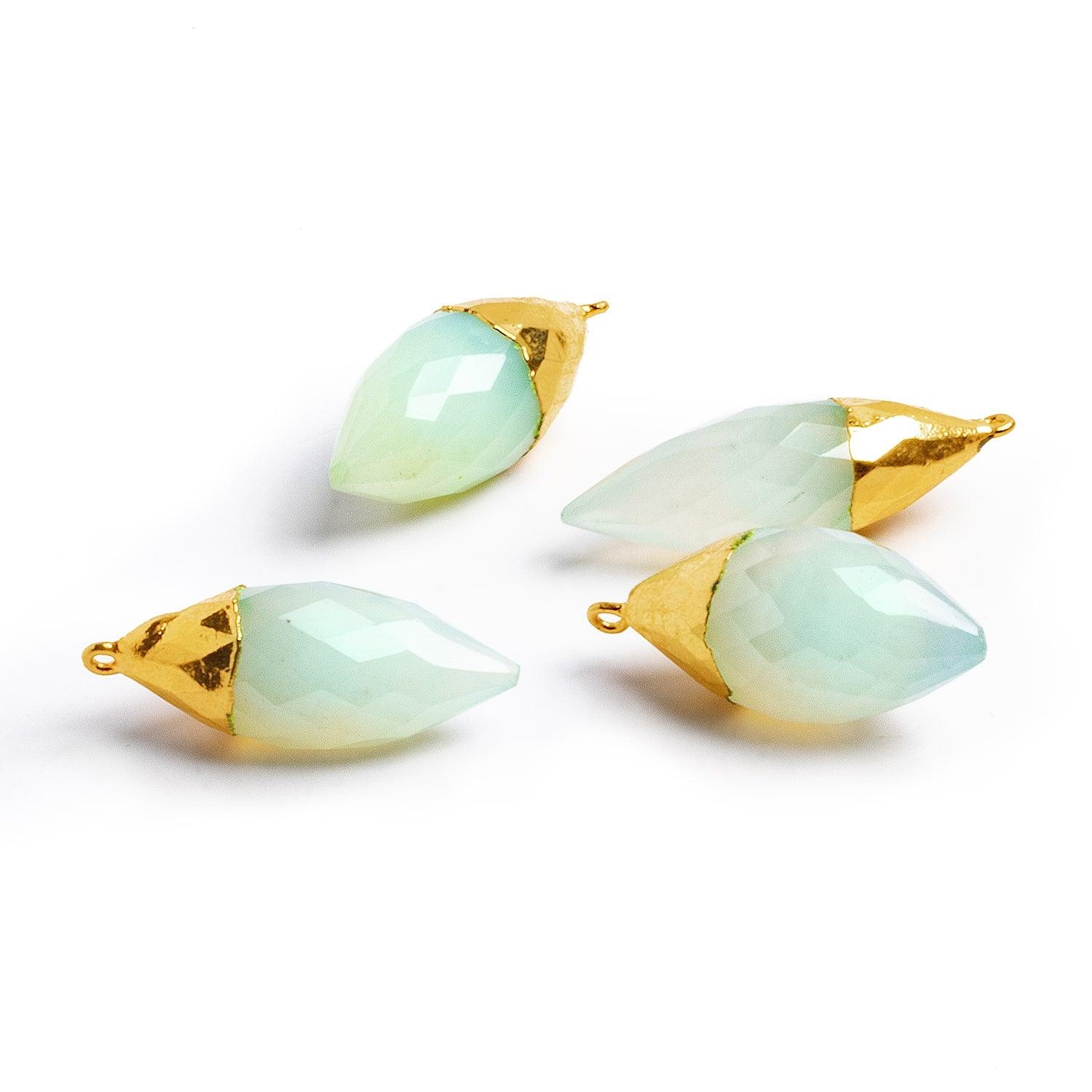 26x11mm Gold Leafed Chalcedony Pendant 1 Piece - The Bead Traders