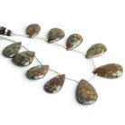 26x16mm Jasper Faceted Pears 8 inch 10 beads - The Bead Traders