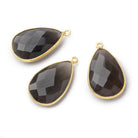 26x17mm Vermeil Bezel Dark Platinum Moonstone Pear Pendant 1 piece - The Bead Traders