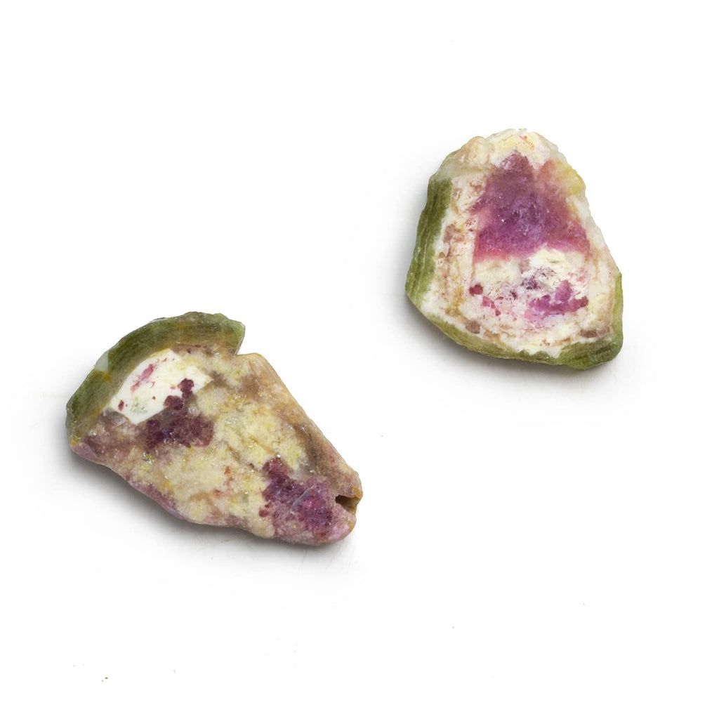 26x17mm Watermelon Tourmaline Slice Beads - Set of 2 - The Bead Traders