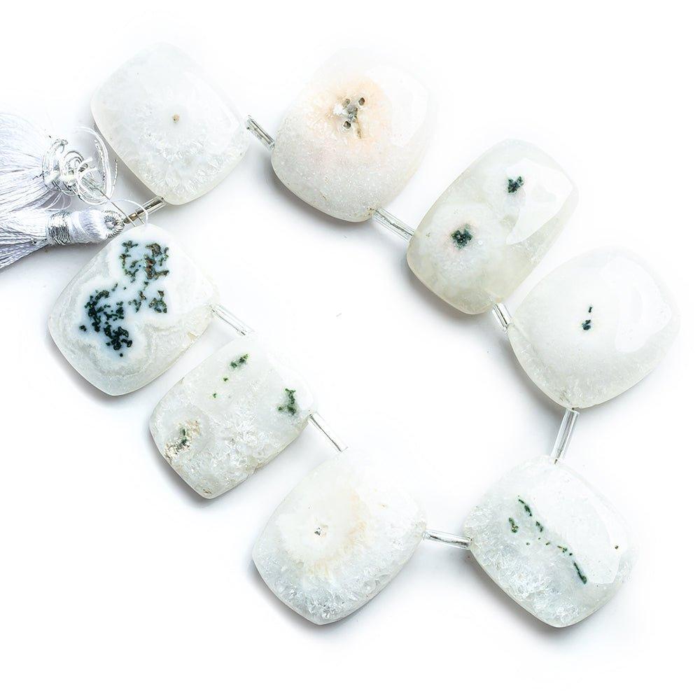 26x18mm-30x21mm Solar Quartz Top Drilled Plain Pillow Beads 8 inch 8 pieces - The Bead Traders
