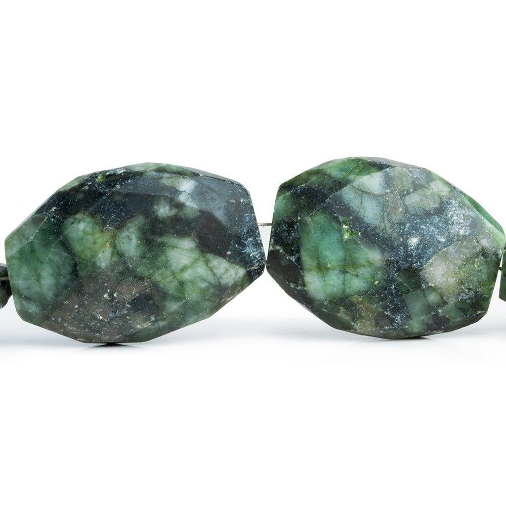 26x23-35x26mm Brazilian Emerald flat faceted nugget beads 10 inch 8 pieces - The Bead Traders