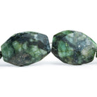 26x23-35x26mm Brazilian Emerald flat faceted nugget beads 10 inch 8 pieces - The Bead Traders