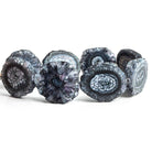 26x25mm-33x28mm Black Solar Quartz Slice Beads 8.5 inch 7 pieces - The Bead Traders