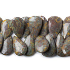 27-30mm Mosaic Jasper Faceted Pear Beads 7 inch 29 pieces - The Bead Traders