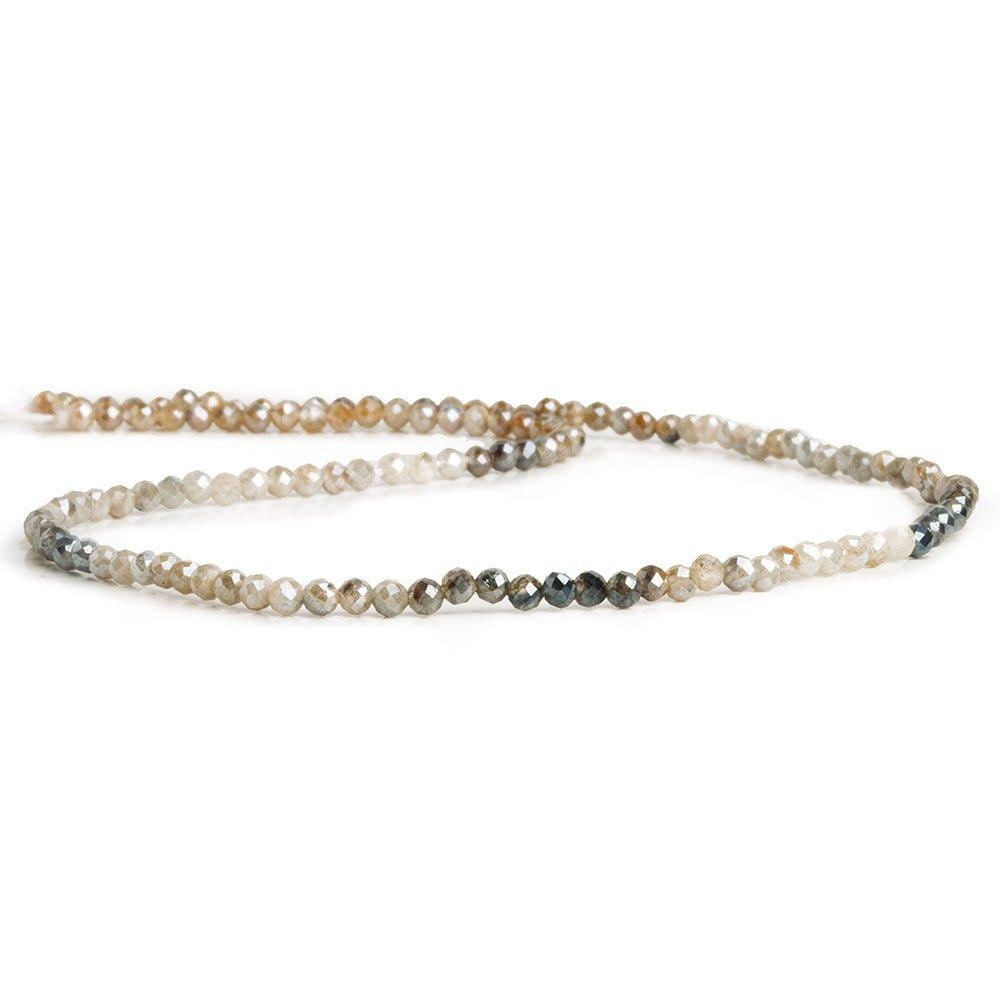 2.7mm Mystic Labradorite Microfaceted Round Beads 12 inch 125 pieces - The Bead Traders