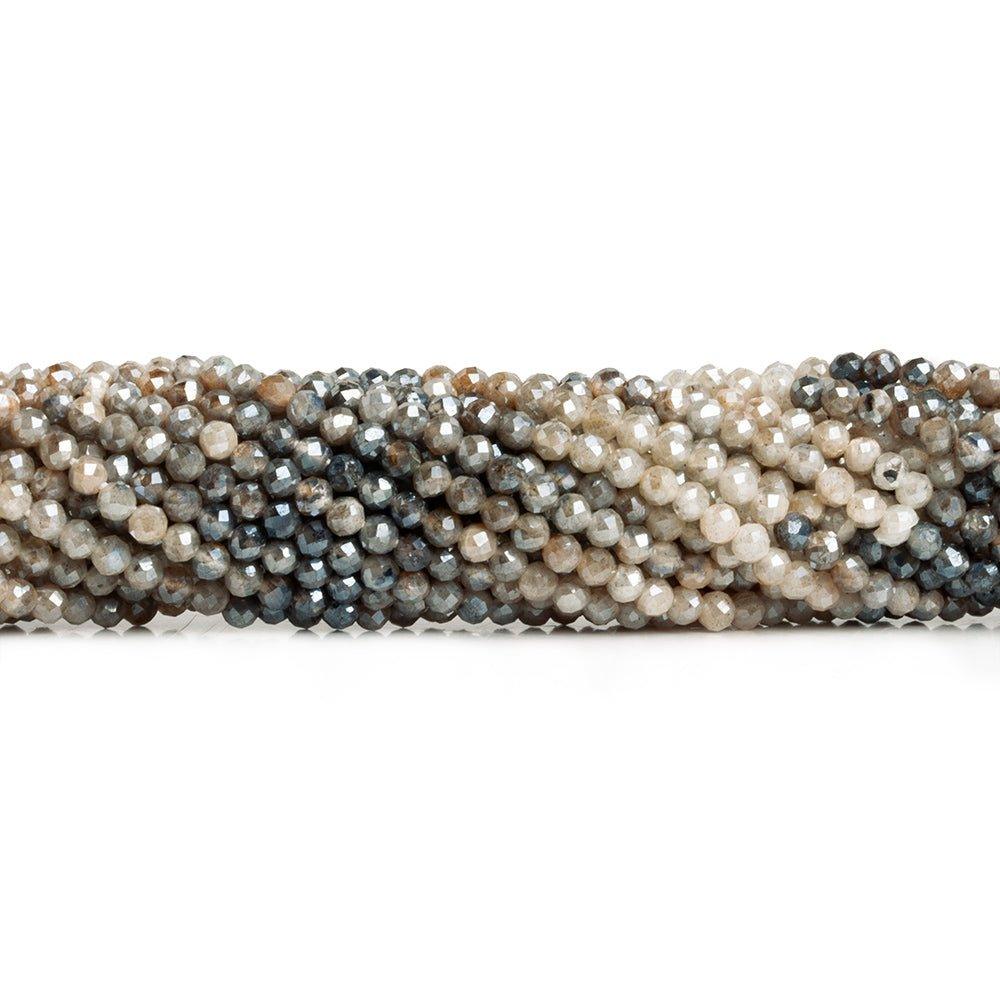 2.7mm Mystic Labradorite Microfaceted Round Beads 12 inch 125 pieces - The Bead Traders